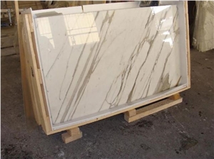 Calacatta Marble Tiles & Slabs, White Polished Marble Flooring Tiles, Wall Covering Tiles