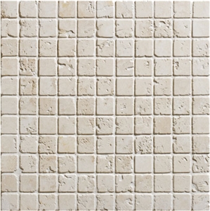 Travertine and Emperador Fume Marble Mosaic Moldings
