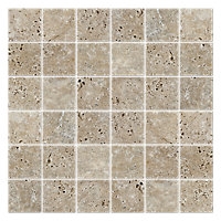 Travertine and Emperador Fume Marble Mosaic Moldings
