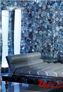 Blue Agate Semiprecious Stone Tile & Slab