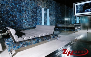 Blue Agate Semiprecious Stone Tile & Slab