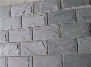 Cheap China Black Slate Natural Split Face Mushroom Stone&Panels,Mushroom Wall Cladding,Mushroomed Stone