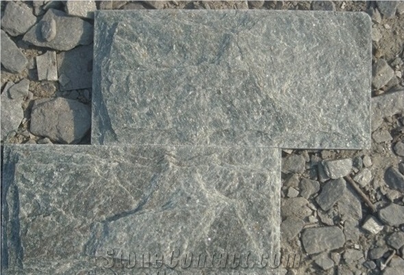 Cheap China Green Quartzite Natural Split Face Mushroom Stone&Panels,Green Quartz Mushroom Wall Cladding,Mushroomed Stone