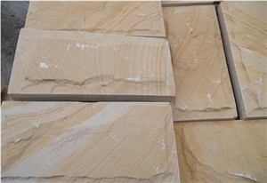 Cheap China Natural Split Face Yellow Sandstone Mushroom Stone&Panels,Mushroom Wall Cladding,Mushroomed Stone