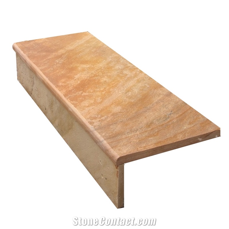 Cheap China Natural Yellow Sandstone Polished Step & Stair,Tread,Riser