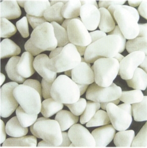 China Polished Snow White Natural Marble Pebble Stone,Cobbles,River Stobe