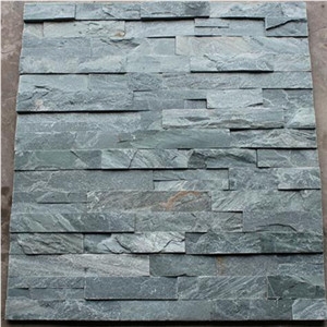 Green Quartzite Cultured Stone for Wall Cladding, Stacked Stone Veneer, Thin Stone Veneer, Ledge Stone