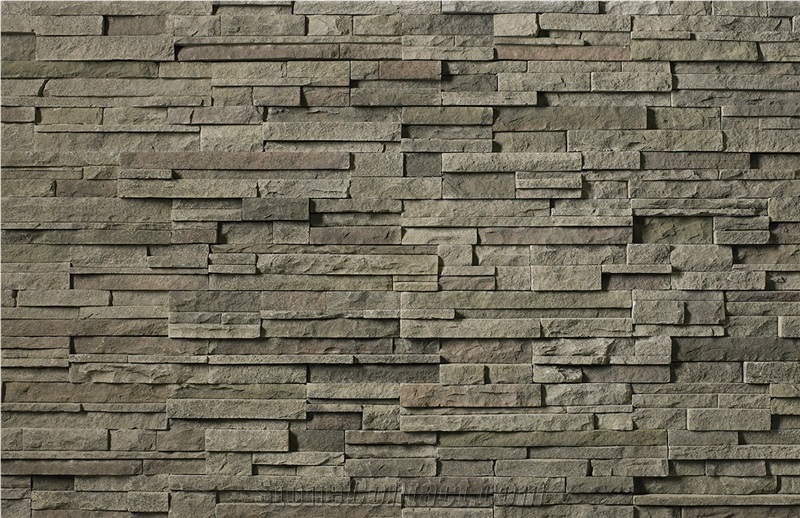 Green Slate Cultured Stone For Wall Cladding, Stacked Stone Veneer, Thin Stone Veneer, Ledge Stone