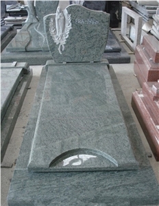 Olive Green Granite Tombstone,Granite Memorial,Granite Monument,Cheap China Granite Tombstone,Poland Tombstone,Euro Tombstone,Green Granite Tombstone