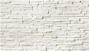 Pure Snow White Quartzite Cultured Stone for Wall Cladding, Stacked Stone Veneer, Thin Stone Veneer, Ledge Stone