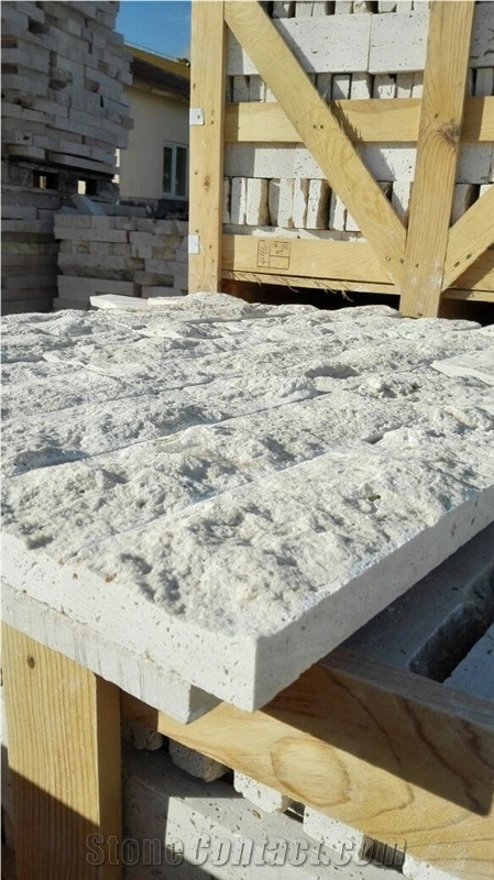 Splitface Travertine Tiles, Ready Stock Immediate Shipment, Silver Grey Travertine Building Stones