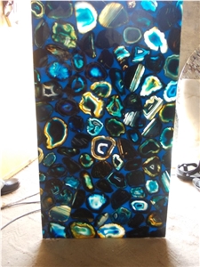 Blue Agate Stone Semiprecious Stone Tiles