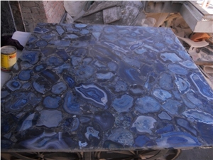 Blue Agate Stone Semiprecious Stone Tiles