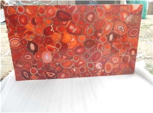 Red Agate Stone Semiprecious Stone Tiles & Slabs, Floor Covering Tiles