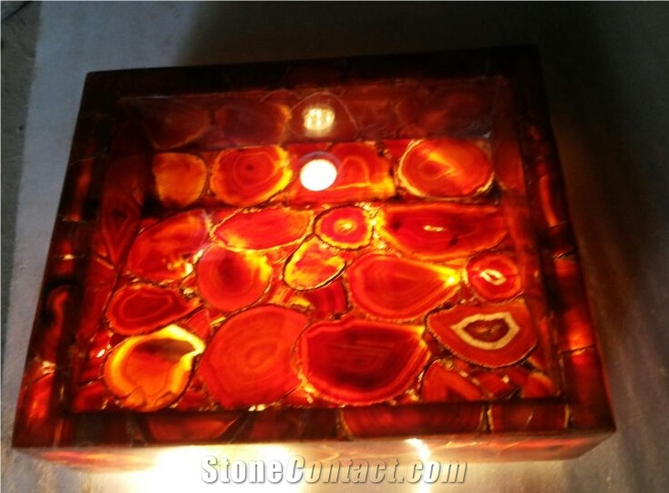 Red Agate Stone Semiprecious Stone Tiles & Slabs, Floor Covering Tiles