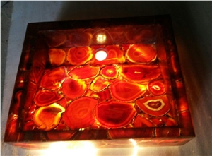 Red Agate Stone Semiprecious Stone Tiles & Slabs, Floor Covering Tiles