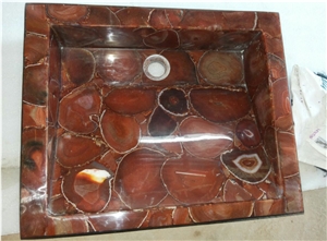 Red Agate Stone Semiprecious Stone Tiles & Slabs, Floor Covering Tiles