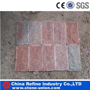 Pink Quartzite Mushroom Stone Tile , Exterior Wall Rock Tile,Split Face Pink Quartzite Mushroom Stone for Walling Cladding
