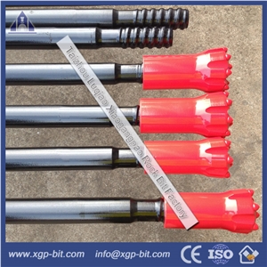 R32 T38 T45 T51 Rock Drilll Hollow Threaded Extension Rod Mf Rod for Drifting and Tunneling