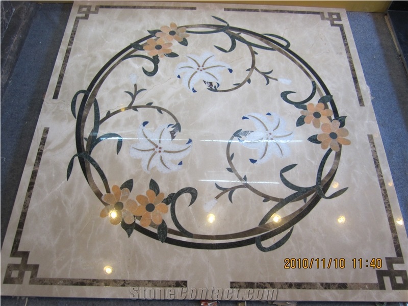 Beautiful Square Polished Marble Medallion
