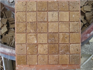 Beige Travertine Mosaic for Wall Cladding Beige Travertine Mosaic for Wall Cladding