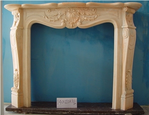 Brown French Style Marble Fireplace for Sale