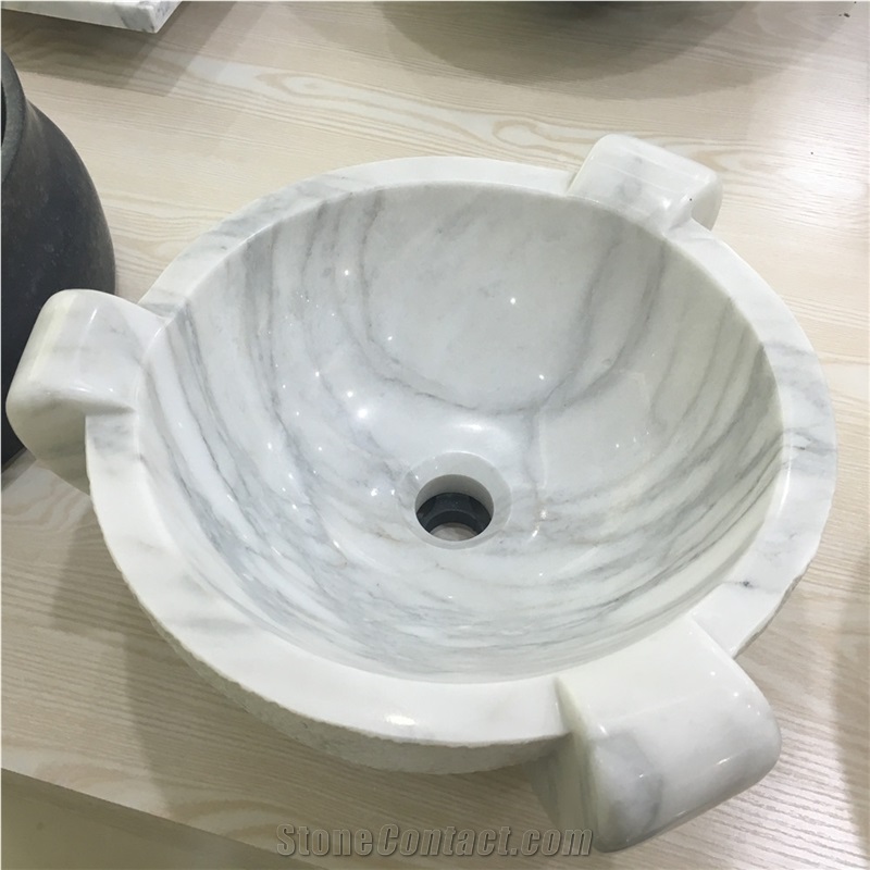 Calacatta Gold Marble Round Sink