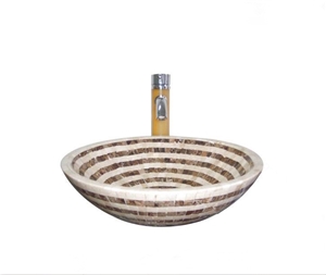 Crema Marfil Marble Beige Mosaic Sink