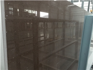 Crystal Dark Brown Quartz Stone Slab Engineered Stone