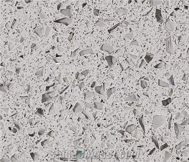 Crystal Light Grey Quartz Stone Slabs & Tiles Engineered Stone