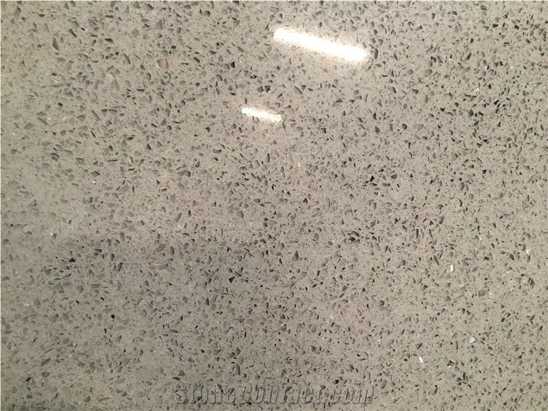 Crystal Light Grey Quartz Stone Slabs & Tiles Engineered Stone