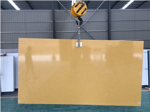 Crystal Yellow Quartz Stone Slabs Engineered Stone