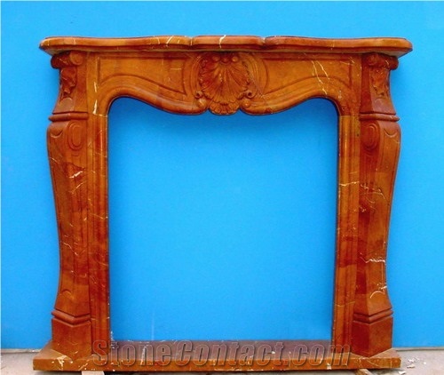 Fireplace-R021 French Style Brown Marble