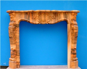 French Style Fireplace-Rsc005 Marble, Brown Marble Fireplace French Style Fireplace-Rsc005 Marble, Brown Marble Fireplace