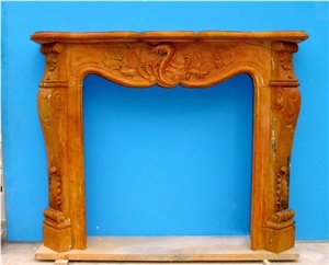 French Style Fireplace-Rsc033 Marble, Brown Marble Fireplace