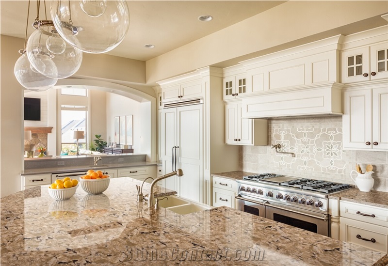 High-End Quartz Stone Kitchen Countertop