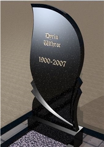 High Polished Black Galaxy Granite Tombstone High Polished Black Galaxy Granite Tombstone
