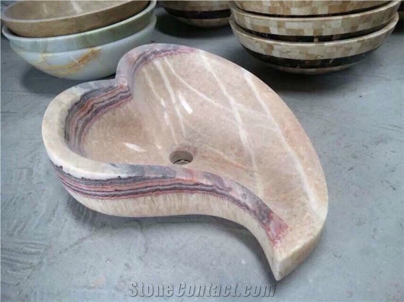 Multicolor Onyx Heart Sink /Basins