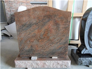 Multicolor Red Granite Single Upright Monument