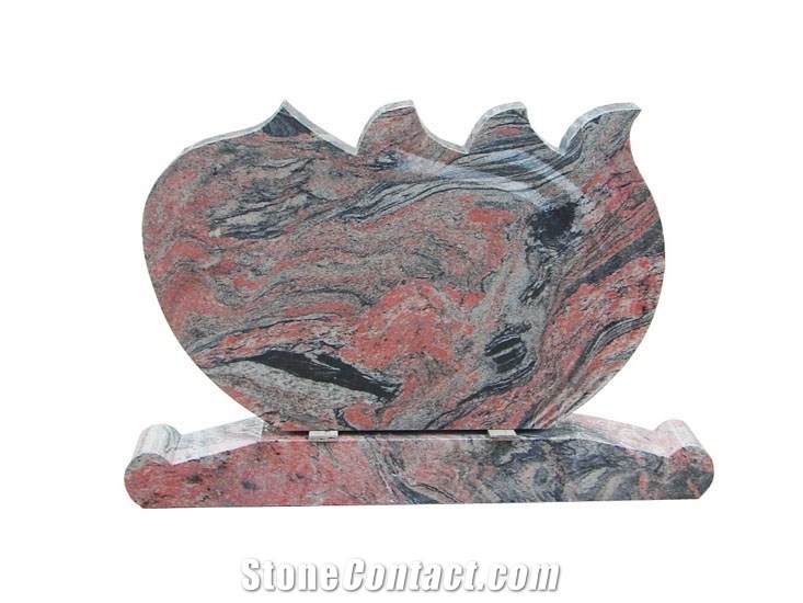 Multicolor Red Granite Tombstone Custom Moniments