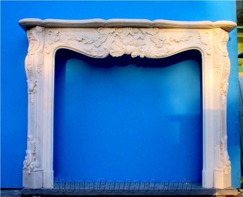 New French Style Marble White Fireplace-Rsc016