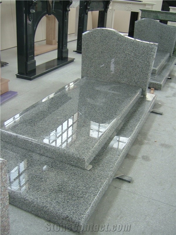 Newest High Polished Grey Granite Tombstone