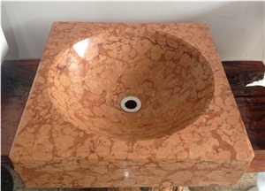 Orange Sqaure Bathroom Sink / Basins