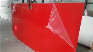 Pure Red Quartz Stone Slabs