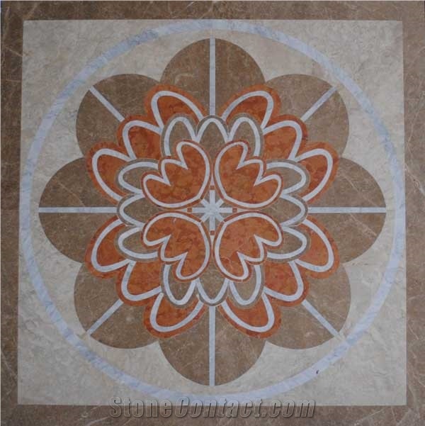 Rosettes Marble Waterjet Medallions Floor Medallions