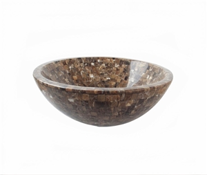 Round Dark Brow Mosaic Sink /Basins
