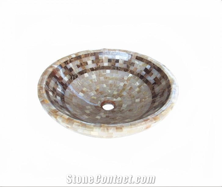 Sea Shell Mosaic Vessel Sinks