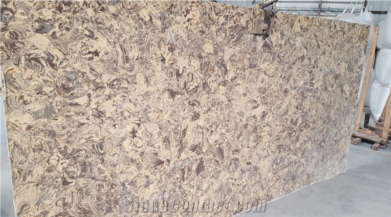 Sky Brown Quartz Slabs