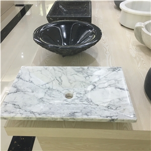 Statuario Cervaiole Wihte Mabrle Rectangle Sink