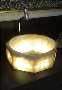 Yellow Honey Onyx Transmitting Sink